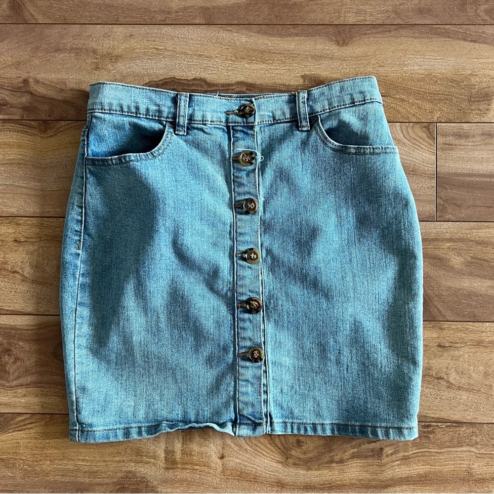 Revamped Blue Denim Skirt